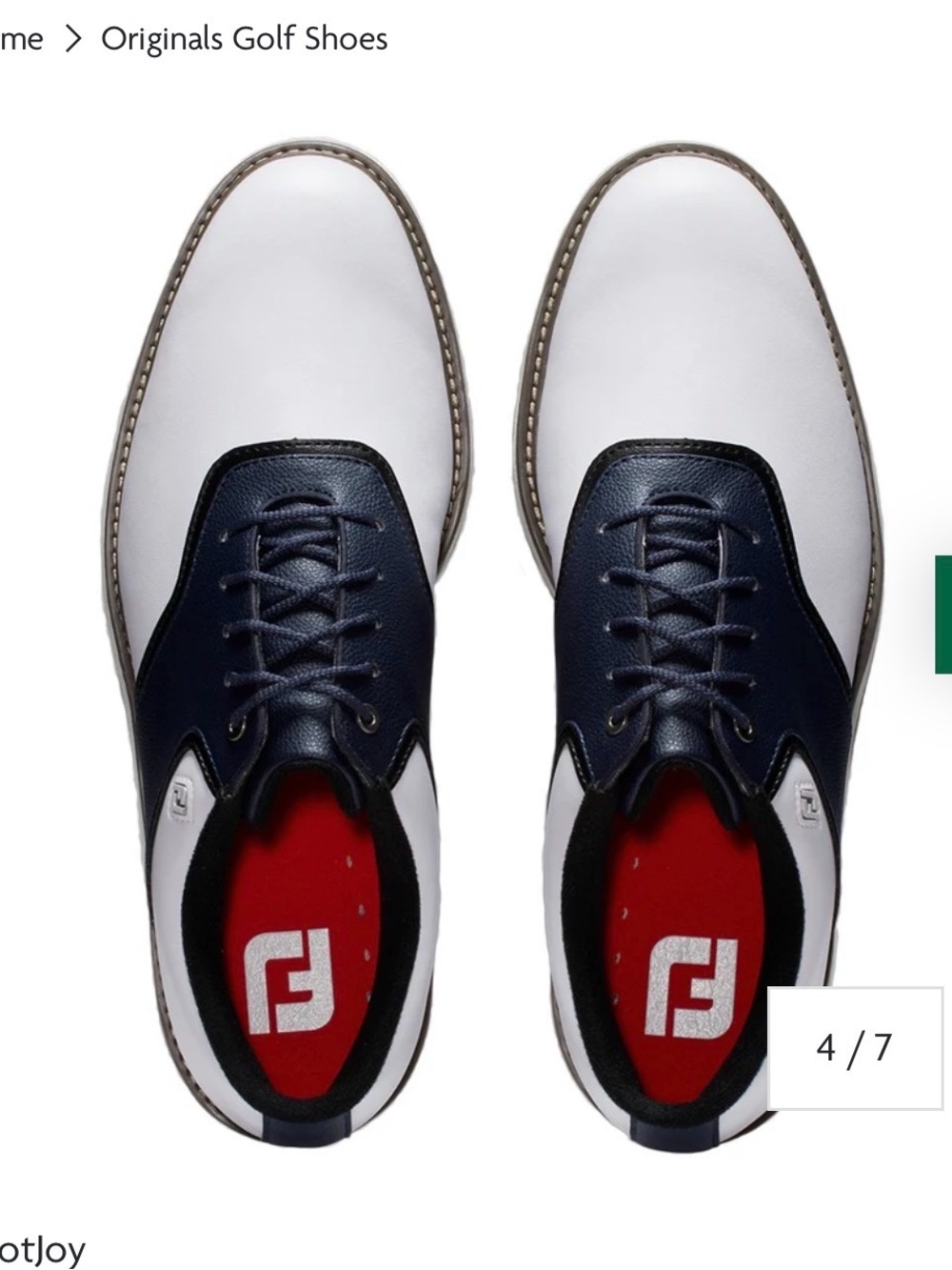 NIB Footjoy Originals Golf Shoe 11M navy and white
